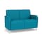 Lesro Siena Lounge Reception 2 Seat Tandem Seating No Center Arm, Brushed Steel, OH Waterfall Upholstery SN2101 - alternate 1